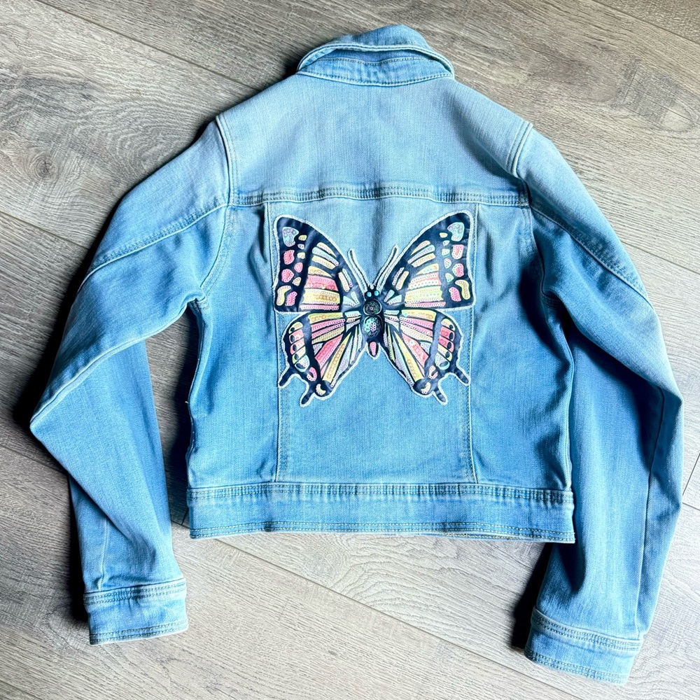 Beautiful Butterfly Customized Denim jacket for Girls 7-8 years old